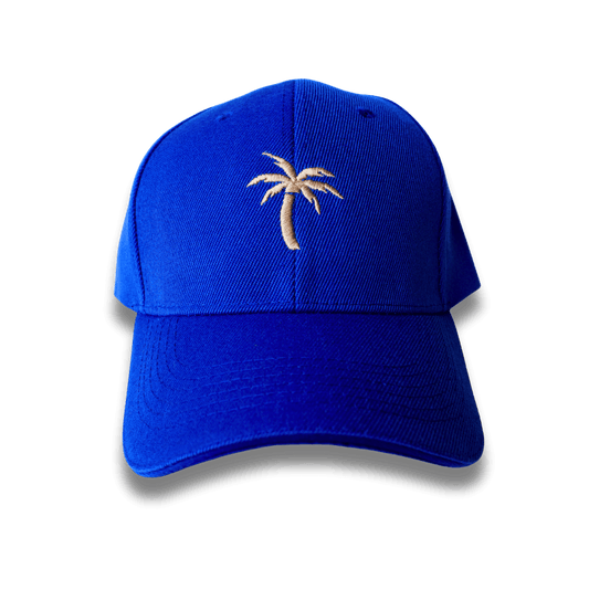 GORRA AZUL CON PALMERA. CACHUCHA