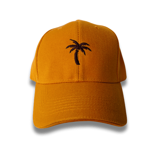 GORRA MOSTAZA CON PALMERA. BORDADA