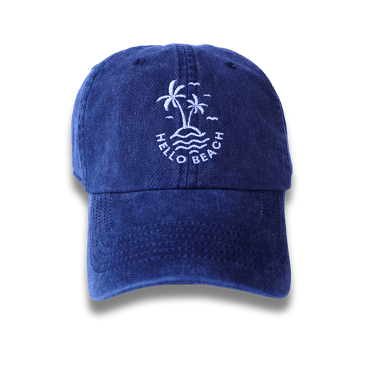 Gorra azul envejecida, acid wash, prelavada bordada