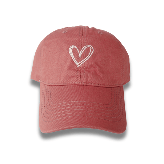 GORRA DRIL ROSADA CORAZON. BORDADA. GORRAS AL POR MAYOR.