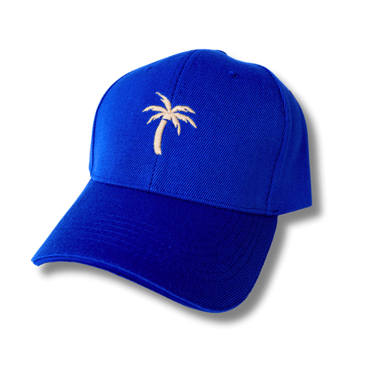GORRA AZUL CON PALMERA.