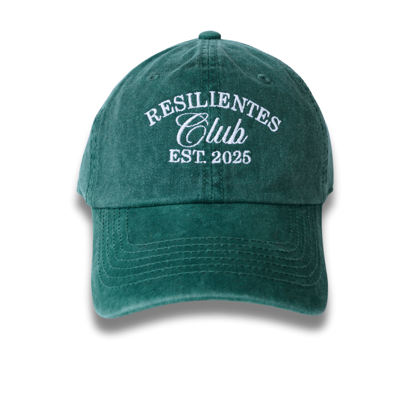 GORRA PRELAVADA VERDE.  BORDADA