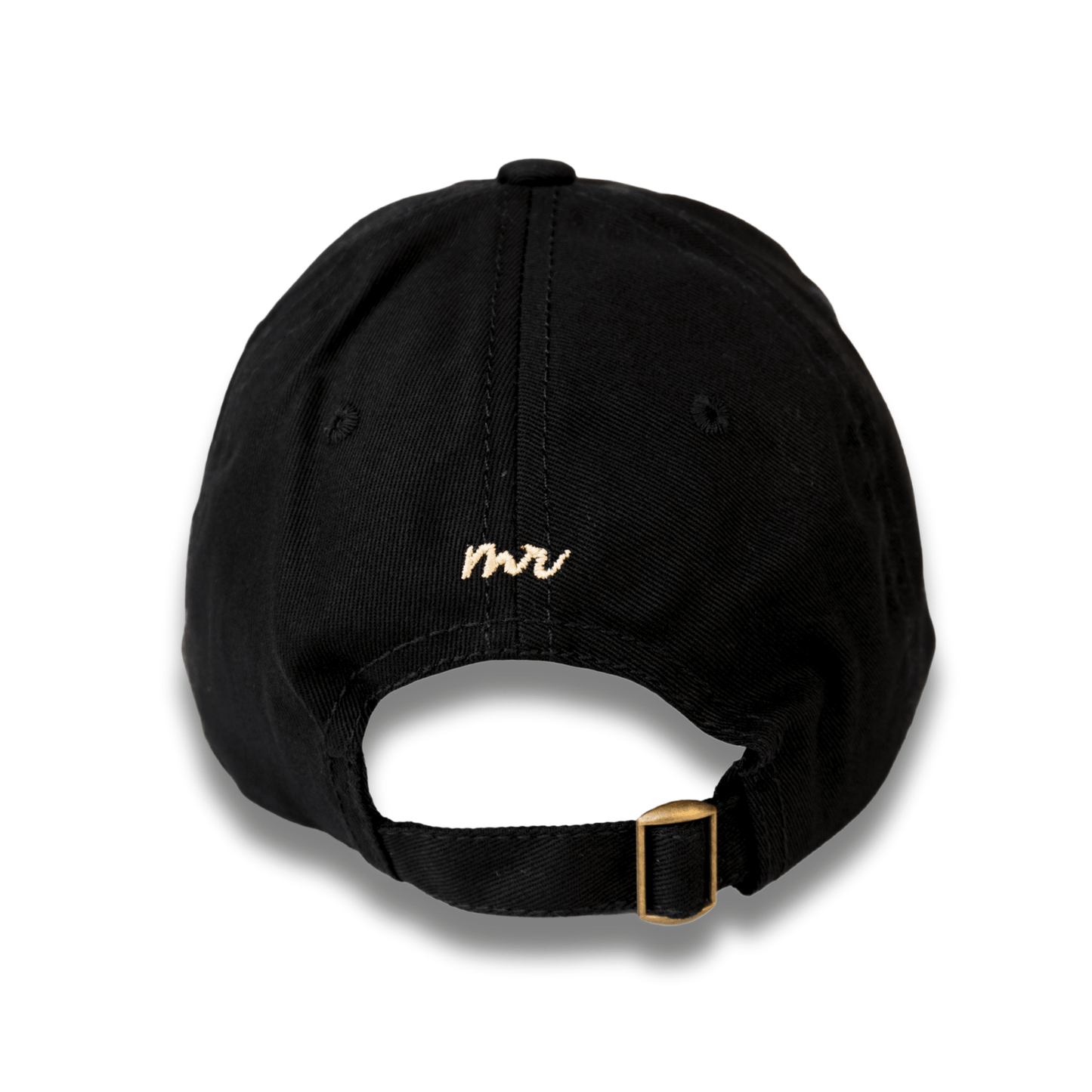 GORRA NEGRA DRIL BORDADA CON CORAZON EN LINEAS. 