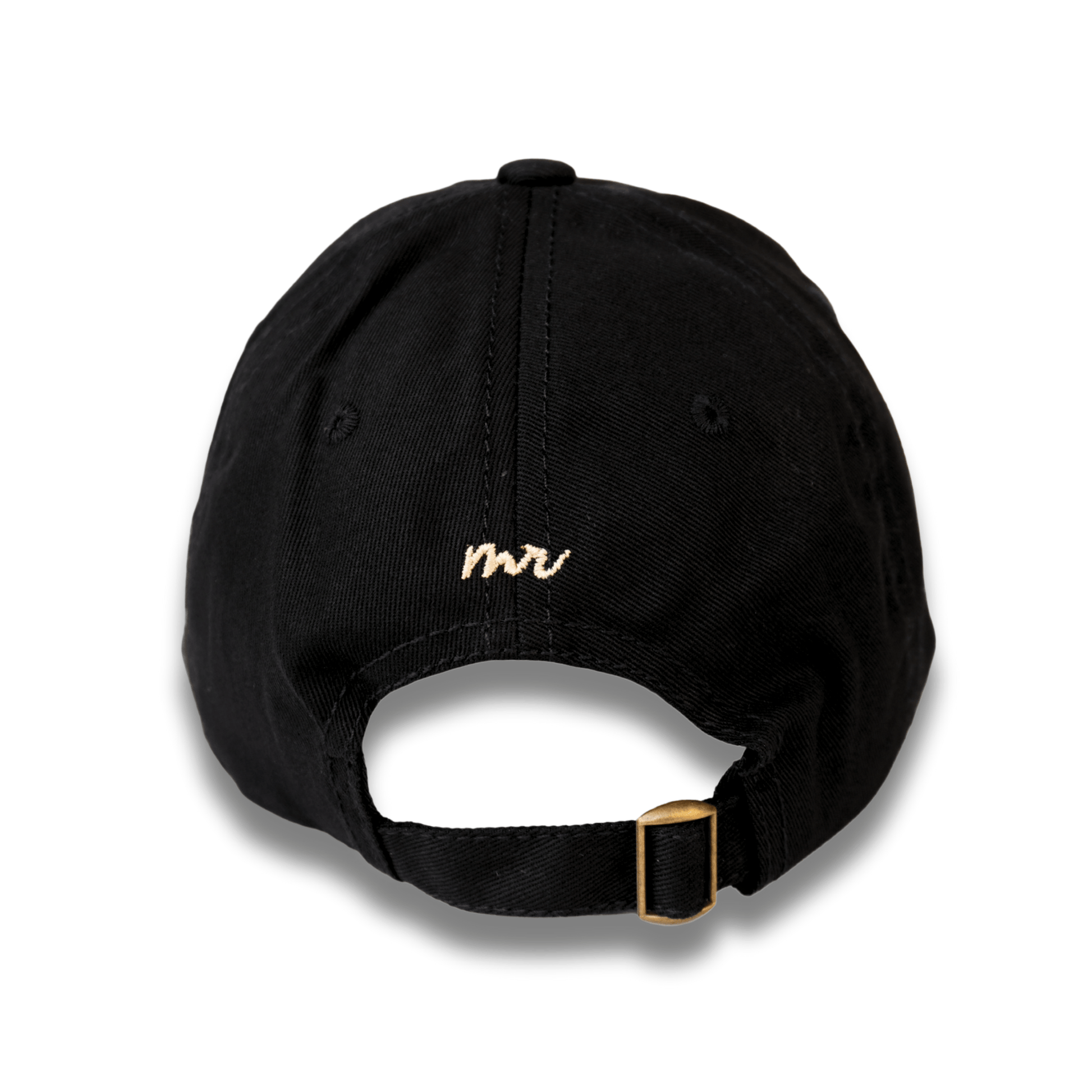 GORRA NEGRA DRIL BORDADA CON CORAZON EN LINEAS. 